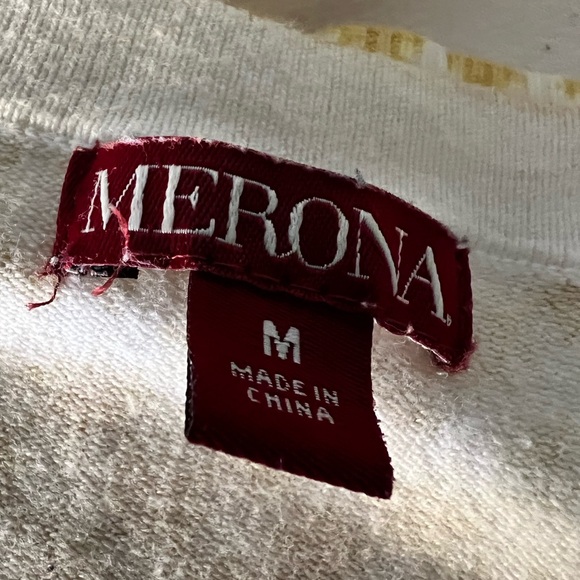 Merona size M gold stars on white button down grammiecore cardigan sweater. - Picture 2 of 7